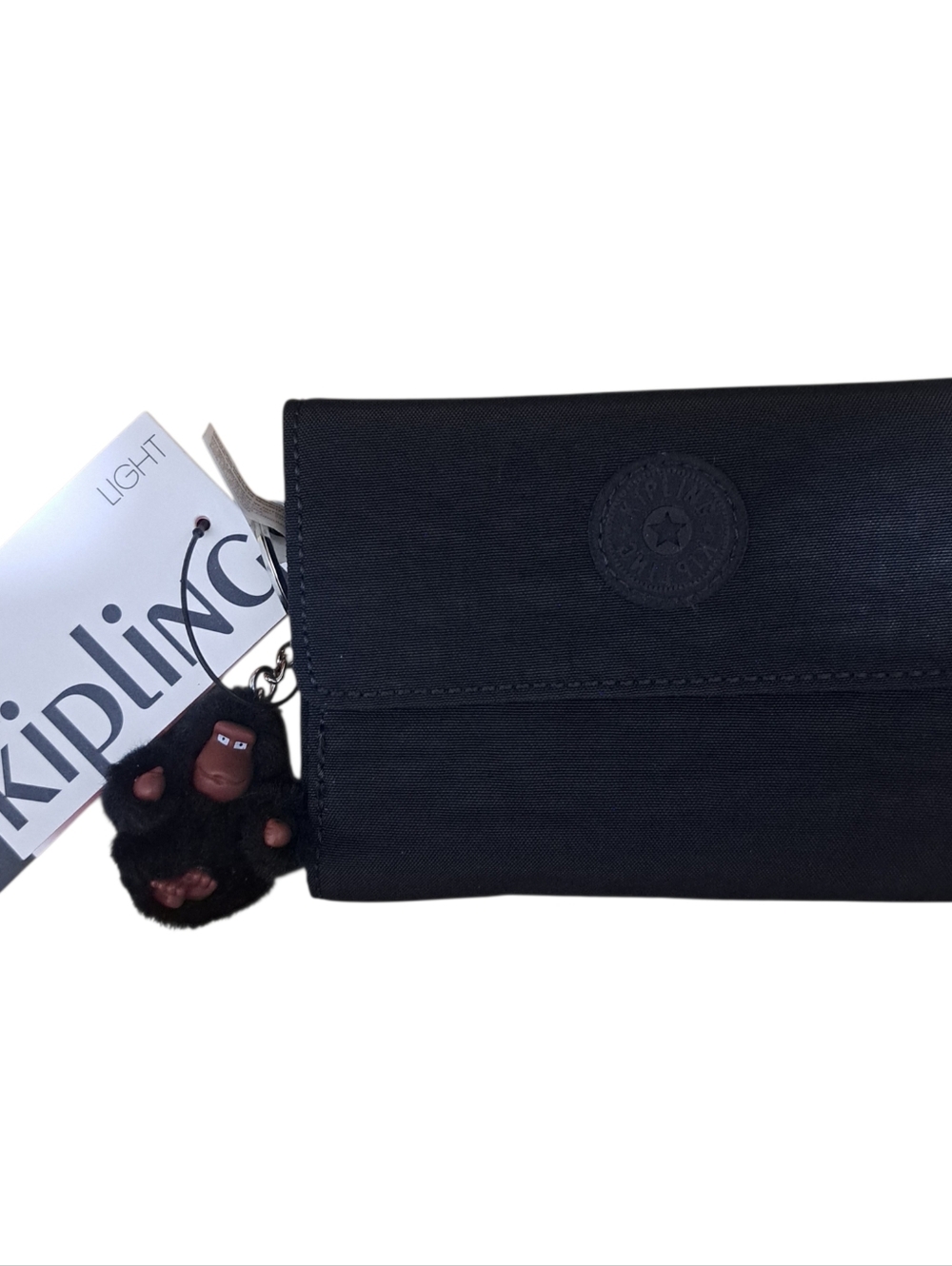 Kipling Black Wallet with Monkey Keychain